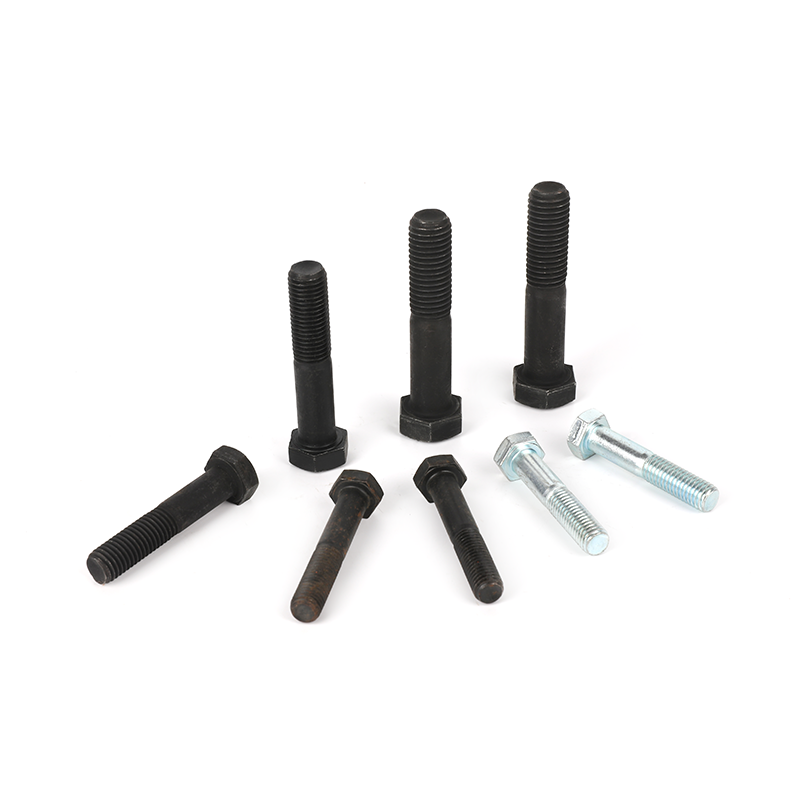 Grade 8.8 zinc plated/black oxide partial-thread hexagon bolts with reduced shank, hex head bolt