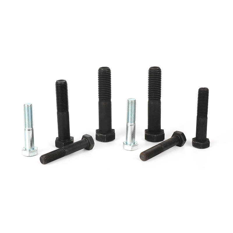 Grade 8.8 zinc plated/black oxide partial-thread hexagon bolts with reduced shank, hex head bolt