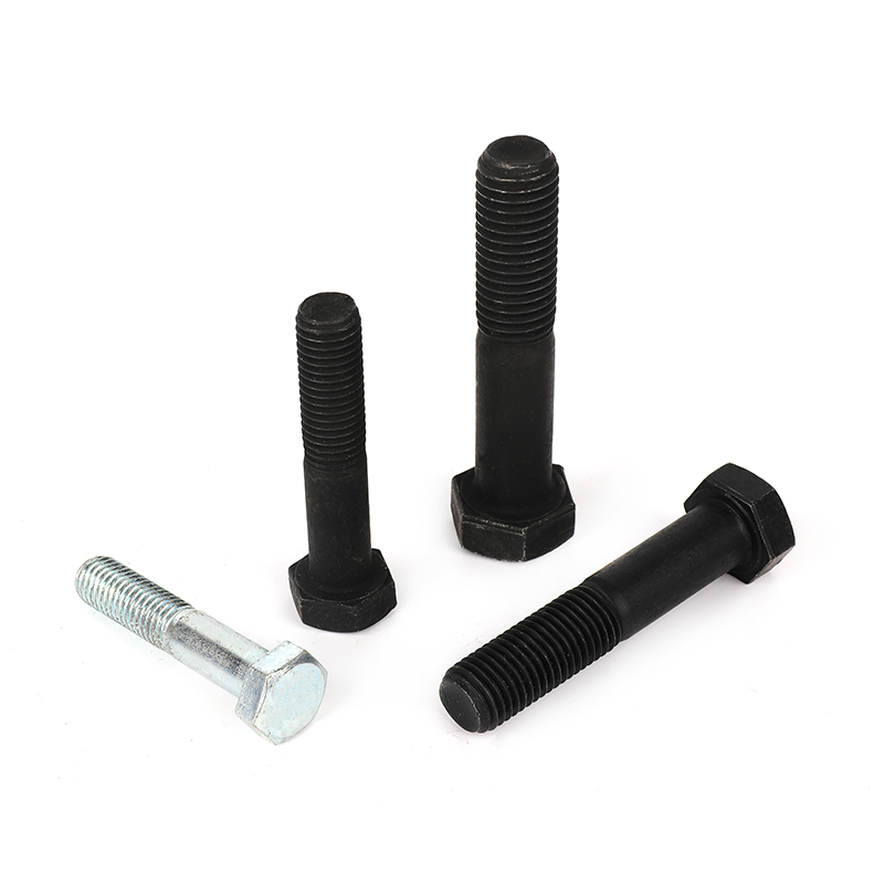 Grade 8.8 zinc plated/black oxide partial-thread hexagon bolts with reduced shank, hex head bolt