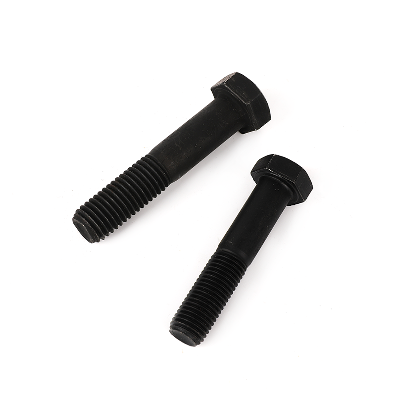 Grade 8.8 zinc plated/black oxide partial-thread hexagon bolts with reduced shank, hex head bolt