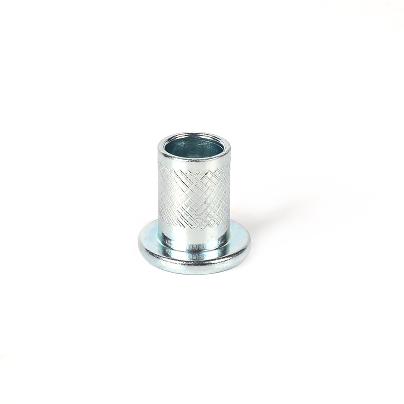 Customized hollow bright zinc plated round head inner thread knurled nut bolts, oil pipe screws