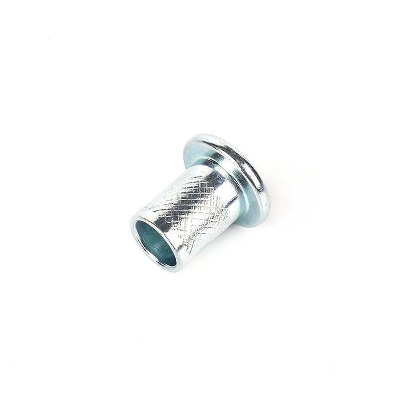 Customized hollow bright zinc plated round head inner thread knurled nut bolts, oil pipe screws