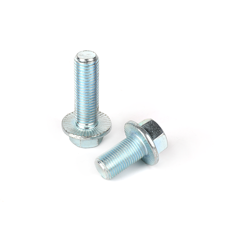 Grade 10.9 zinc plated flange bolts with anti-slip texture