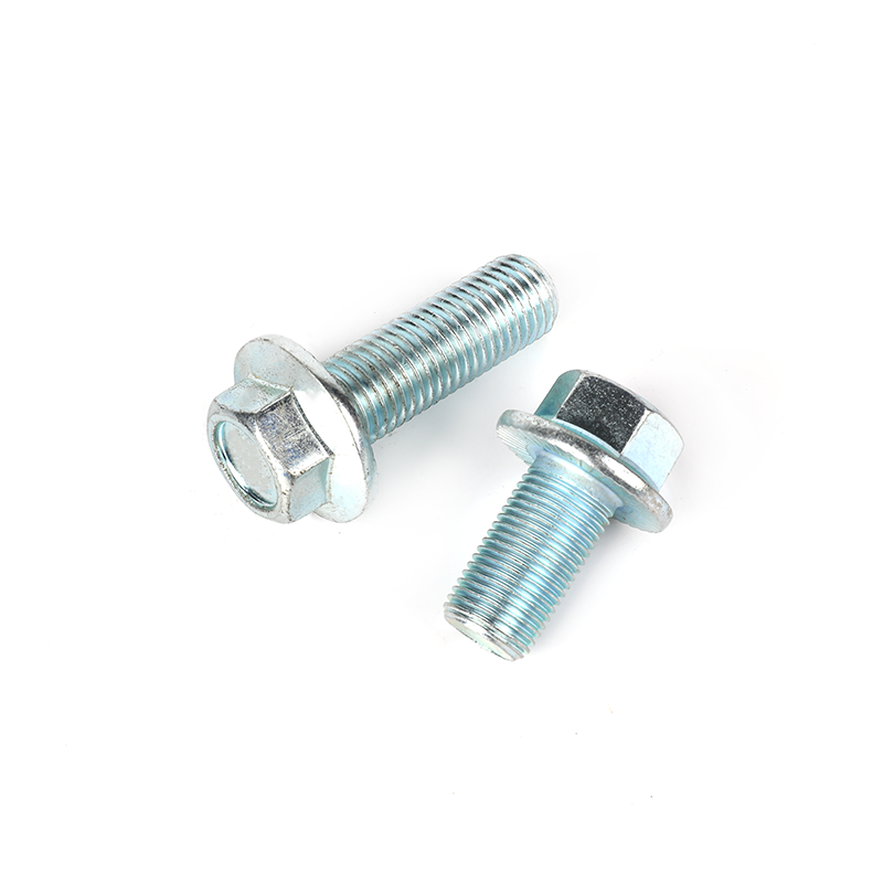 Grade 10.9 zinc plated flange bolts with anti-slip texture